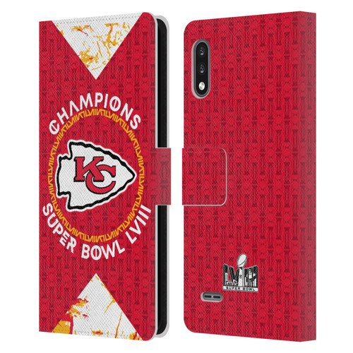 NFL 2024 Super Bowl LVIII Champions Kansas City Chiefs Patterns Leather Book Wallet Case Cover For LG K22