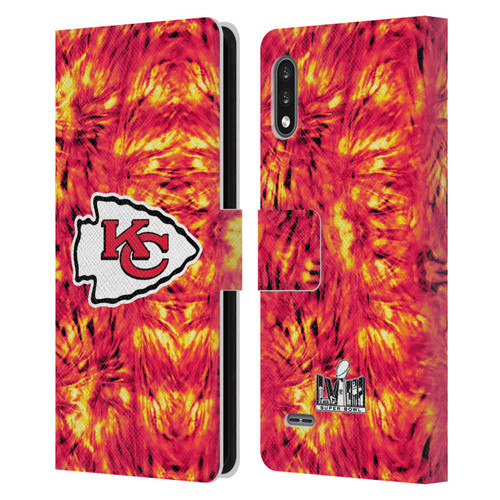 NFL 2024 Super Bowl LVIII Champions Kansas City Chiefs Tie Dye Leather Book Wallet Case Cover For LG K22