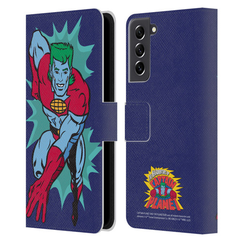 Captain Planet And The Planeteers Graphics Halftone Leather Book Wallet Case Cover For Samsung Galaxy S21 FE 5G