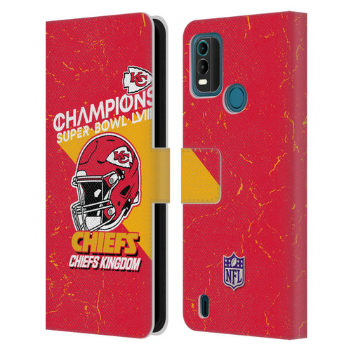 NFL 2024 Super Bowl LVIII Champions Kansas City Chiefs Helmet Leather Book Wallet Case Cover For Nokia G11 Plus