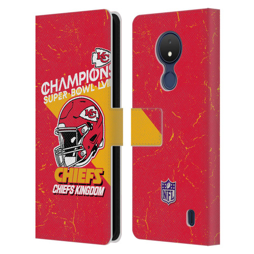 NFL 2024 Super Bowl LVIII Champions Kansas City Chiefs Helmet Leather Book Wallet Case Cover For Nokia C21