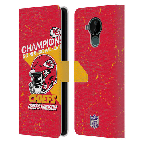 NFL 2024 Super Bowl LVIII Champions Kansas City Chiefs Helmet Leather Book Wallet Case Cover For Nokia C30