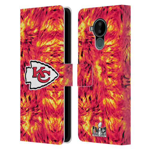 NFL 2024 Super Bowl LVIII Champions Kansas City Chiefs Tie Dye Leather Book Wallet Case Cover For Nokia C30