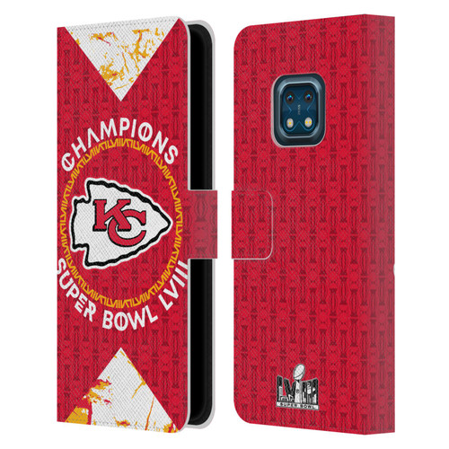 NFL 2024 Super Bowl LVIII Champions Kansas City Chiefs Patterns Leather Book Wallet Case Cover For Nokia XR20