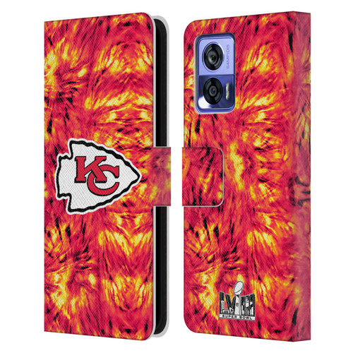 NFL 2024 Super Bowl LVIII Champions Kansas City Chiefs Tie Dye Leather Book Wallet Case Cover For Motorola Edge 30 Neo 5G