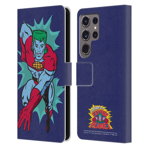 Captain Planet And The Planeteers Graphics Halftone Leather Book Wallet Case Cover For Samsung Galaxy S24 Ultra 5G
