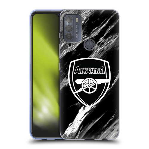 Arsenal FC Crest Patterns Marble Soft Gel Case for Motorola Moto G50