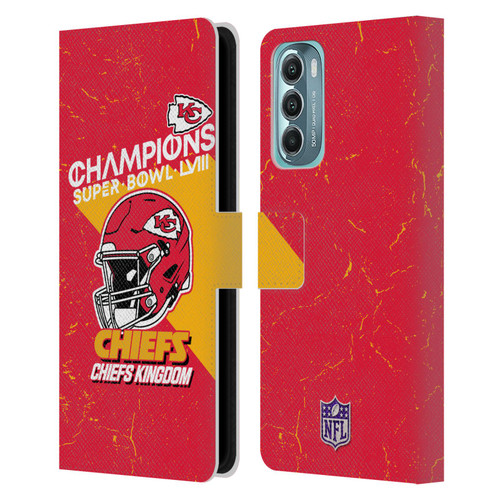 NFL 2024 Super Bowl LVIII Champions Kansas City Chiefs Helmet Leather Book Wallet Case Cover For Motorola Moto G Stylus 5G (2022)