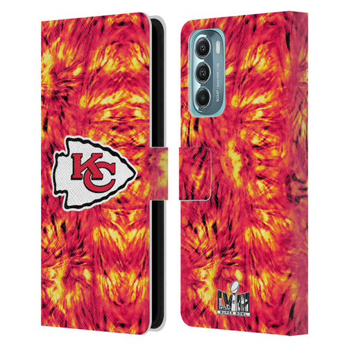 NFL 2024 Super Bowl LVIII Champions Kansas City Chiefs Tie Dye Leather Book Wallet Case Cover For Motorola Moto G Stylus 5G (2022)
