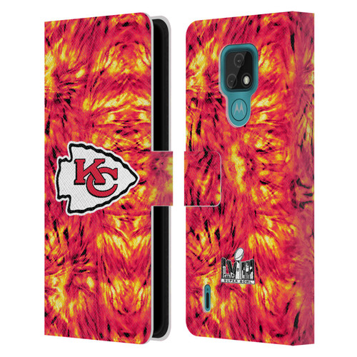 NFL 2024 Super Bowl LVIII Champions Kansas City Chiefs Tie Dye Leather Book Wallet Case Cover For Motorola Moto E7