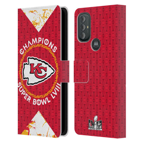 NFL 2024 Super Bowl LVIII Champions Kansas City Chiefs Patterns Leather Book Wallet Case Cover For Motorola Moto G10 / Moto G20 / Moto G30