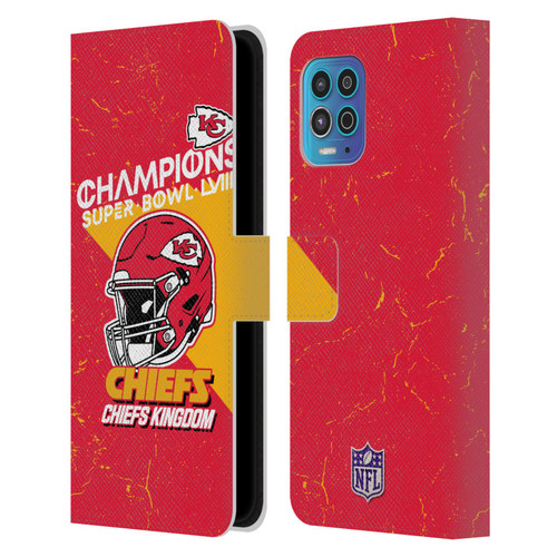 NFL 2024 Super Bowl LVIII Champions Kansas City Chiefs Helmet Leather Book Wallet Case Cover For Motorola Moto G100
