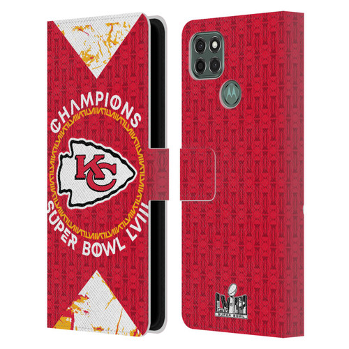 NFL 2024 Super Bowl LVIII Champions Kansas City Chiefs Patterns Leather Book Wallet Case Cover For Motorola Moto G9 Power