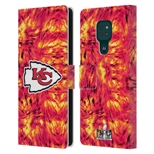 NFL 2024 Super Bowl LVIII Champions Kansas City Chiefs Tie Dye Leather Book Wallet Case Cover For Motorola Moto G9 Play