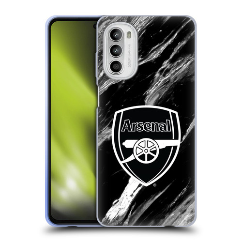 Arsenal FC Crest Patterns Marble Soft Gel Case for Motorola Moto G52