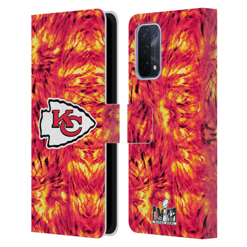 NFL 2024 Super Bowl LVIII Champions Kansas City Chiefs Tie Dye Leather Book Wallet Case Cover For OPPO A54 5G