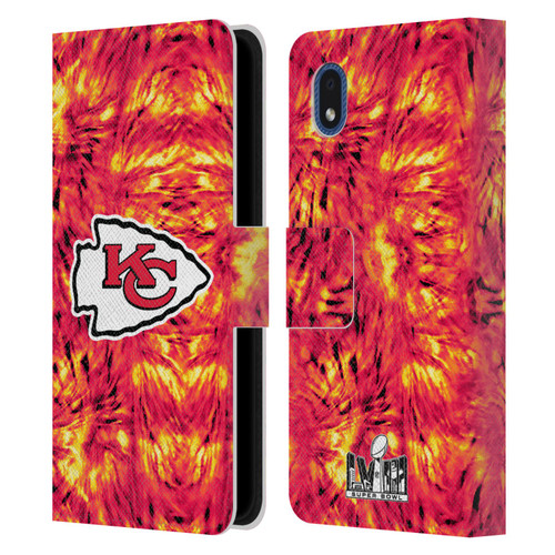 NFL 2024 Super Bowl LVIII Champions Kansas City Chiefs Tie Dye Leather Book Wallet Case Cover For Samsung Galaxy A01 Core (2020)