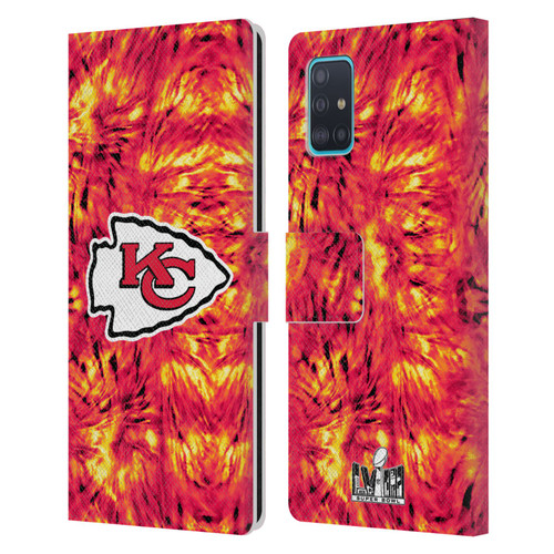 NFL 2024 Super Bowl LVIII Champions Kansas City Chiefs Tie Dye Leather Book Wallet Case Cover For Samsung Galaxy A51 (2019)