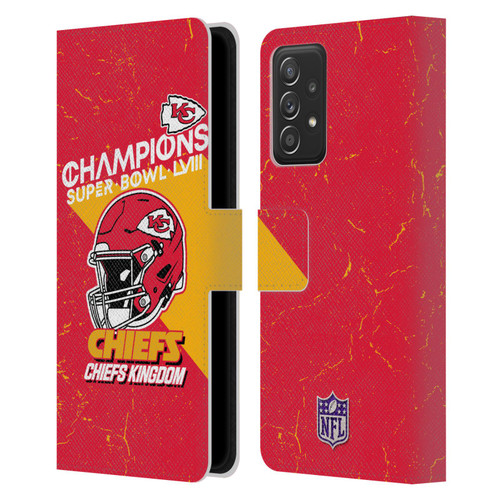 NFL 2024 Super Bowl LVIII Champions Kansas City Chiefs Helmet Leather Book Wallet Case Cover For Samsung Galaxy A52 / A52s / 5G (2021)