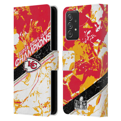 NFL 2024 Super Bowl LVIII Champions Kansas City Chiefs Marble Leather Book Wallet Case Cover For Samsung Galaxy A53 5G (2022)