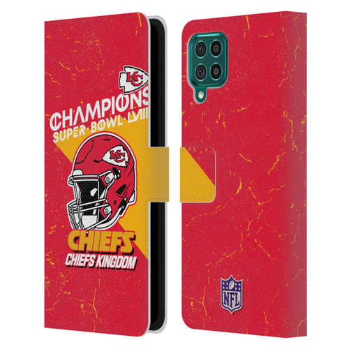 NFL 2024 Super Bowl LVIII Champions Kansas City Chiefs Helmet Leather Book Wallet Case Cover For Samsung Galaxy F62 (2021)