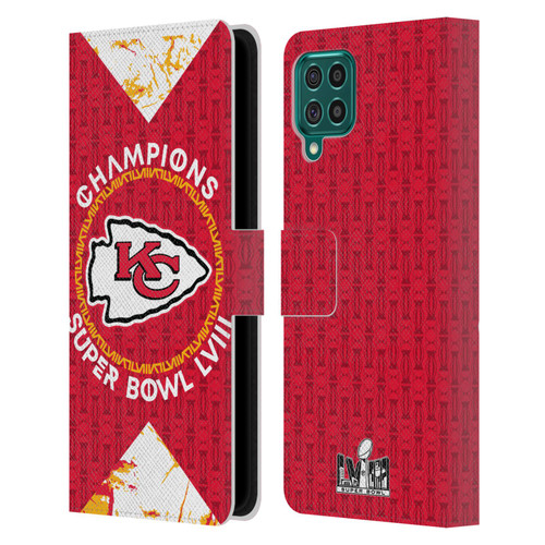 NFL 2024 Super Bowl LVIII Champions Kansas City Chiefs Patterns Leather Book Wallet Case Cover For Samsung Galaxy F62 (2021)