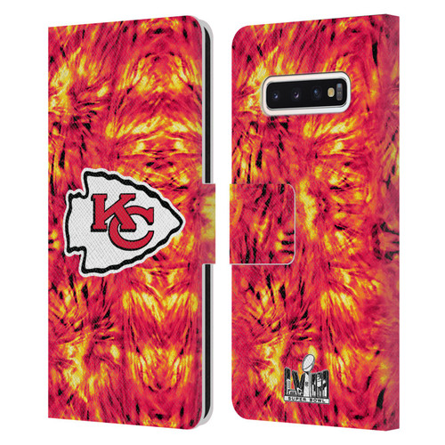 NFL 2024 Super Bowl LVIII Champions Kansas City Chiefs Tie Dye Leather Book Wallet Case Cover For Samsung Galaxy S10