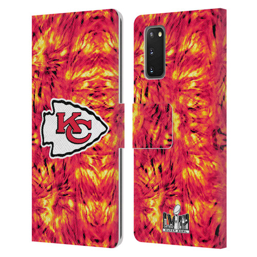 NFL 2024 Super Bowl LVIII Champions Kansas City Chiefs Tie Dye Leather Book Wallet Case Cover For Samsung Galaxy S20 / S20 5G