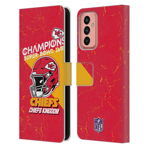 NFL 2024 Super Bowl LVIII Champions Kansas City Chiefs Helmet Leather Book Wallet Case Cover For Samsung Galaxy M13 (2022)