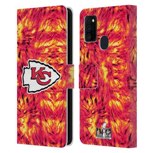 NFL 2024 Super Bowl LVIII Champions Kansas City Chiefs Tie Dye Leather Book Wallet Case Cover For Samsung Galaxy M30s (2019)/M21 (2020)