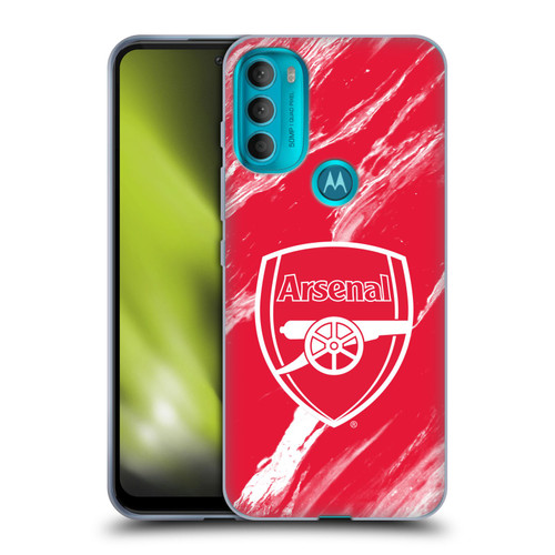 Arsenal FC Crest Patterns Red Marble Soft Gel Case for Motorola Moto G71 5G