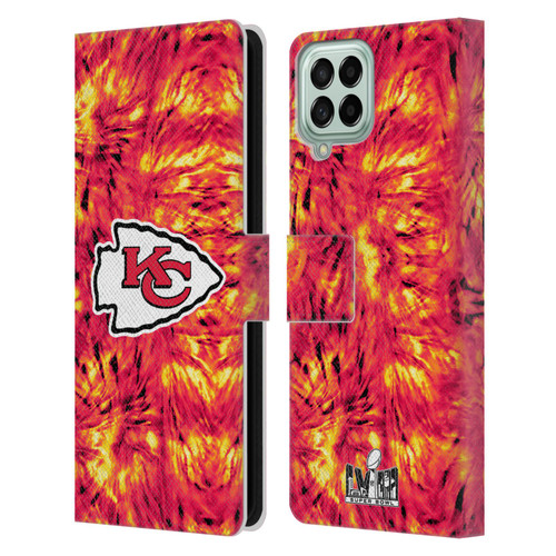 NFL 2024 Super Bowl LVIII Champions Kansas City Chiefs Tie Dye Leather Book Wallet Case Cover For Samsung Galaxy M33 (2022)