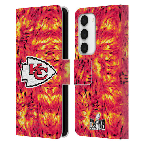 NFL 2024 Super Bowl LVIII Champions Kansas City Chiefs Tie Dye Leather Book Wallet Case Cover For Samsung Galaxy S23 5G