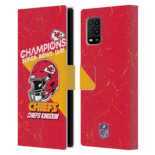 NFL 2024 Super Bowl LVIII Champions Kansas City Chiefs Helmet Leather Book Wallet Case Cover For Xiaomi Mi 10 Lite 5G