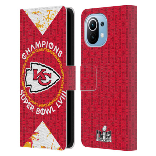 NFL 2024 Super Bowl LVIII Champions Kansas City Chiefs Patterns Leather Book Wallet Case Cover For Xiaomi Mi 11