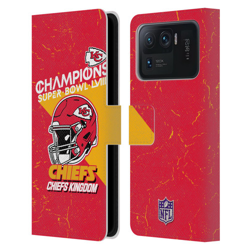 NFL 2024 Super Bowl LVIII Champions Kansas City Chiefs Helmet Leather Book Wallet Case Cover For Xiaomi Mi 11 Ultra