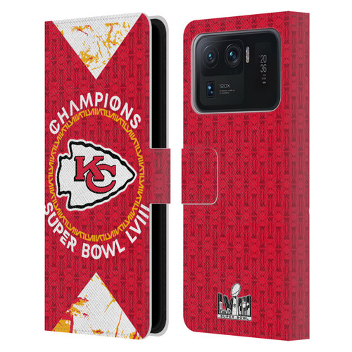 NFL 2024 Super Bowl LVIII Champions Kansas City Chiefs Patterns Leather Book Wallet Case Cover For Xiaomi Mi 11 Ultra
