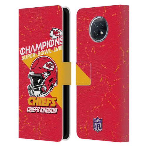 NFL 2024 Super Bowl LVIII Champions Kansas City Chiefs Helmet Leather Book Wallet Case Cover For Xiaomi Redmi Note 9T 5G