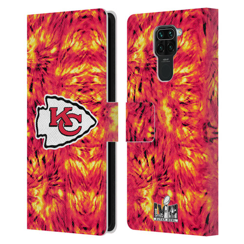NFL 2024 Super Bowl LVIII Champions Kansas City Chiefs Tie Dye Leather Book Wallet Case Cover For Xiaomi Redmi Note 9 / Redmi 10X 4G