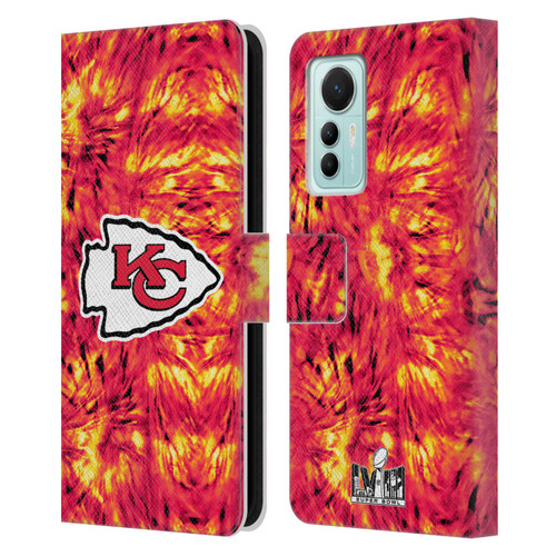 NFL 2024 Super Bowl LVIII Champions Kansas City Chiefs Tie Dye Leather Book Wallet Case Cover For Xiaomi 12 Lite