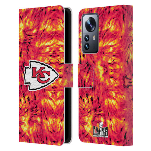 NFL 2024 Super Bowl LVIII Champions Kansas City Chiefs Tie Dye Leather Book Wallet Case Cover For Xiaomi 12 Pro