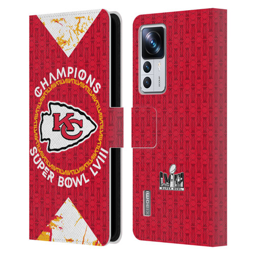 NFL 2024 Super Bowl LVIII Champions Kansas City Chiefs Patterns Leather Book Wallet Case Cover For Xiaomi 12T Pro