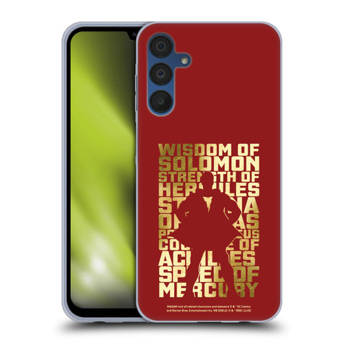 Shazam! 2019 Movie Character Art Typography Soft Gel Case for Samsung Galaxy A15