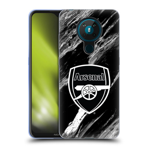 Arsenal FC Crest Patterns Marble Soft Gel Case for Nokia 5.3