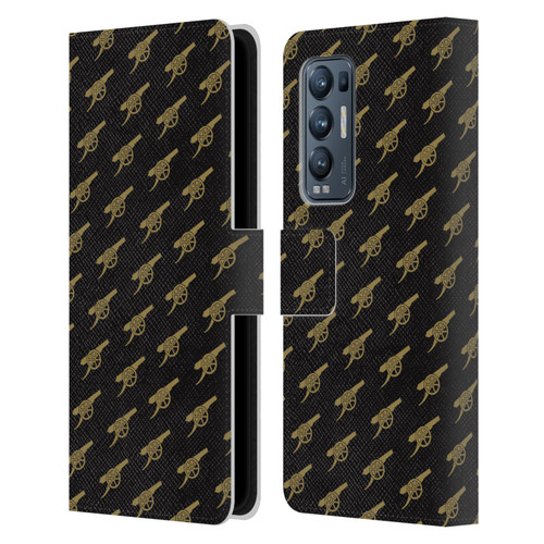 Arsenal FC Crest Patterns Gunners Leather Book Wallet Case Cover For OPPO Find X3 Neo / Reno5 Pro+ 5G