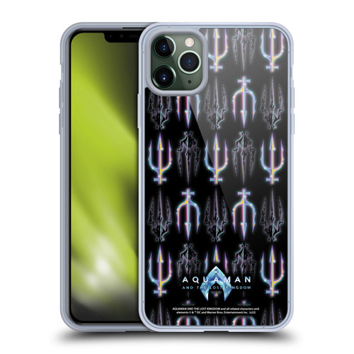 Aquaman And The Lost Kingdom Graphics Trident Pattern Soft Gel Case for Apple iPhone 11 Pro Max