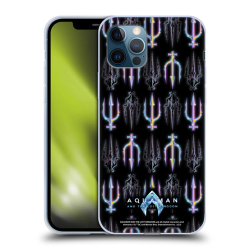 Aquaman And The Lost Kingdom Graphics Trident Pattern Soft Gel Case for Apple iPhone 12 / iPhone 12 Pro