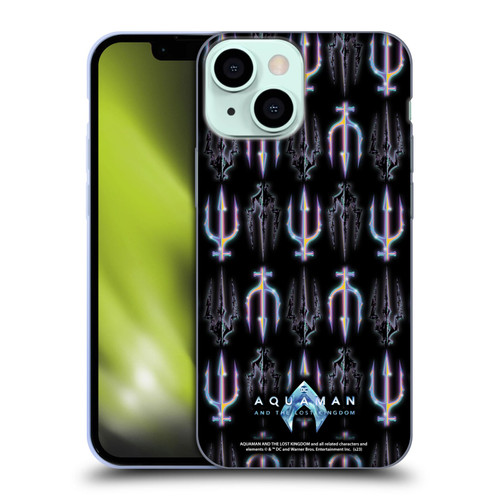 Aquaman And The Lost Kingdom Graphics Trident Pattern Soft Gel Case for Apple iPhone 13 Mini