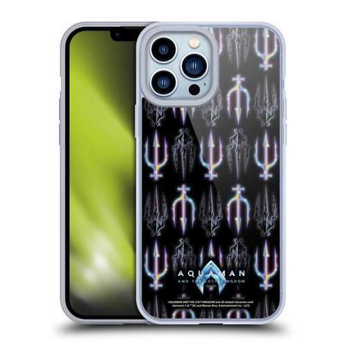 Aquaman And The Lost Kingdom Graphics Trident Pattern Soft Gel Case for Apple iPhone 13 Pro Max