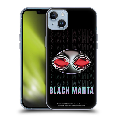 Aquaman And The Lost Kingdom Graphics Black Manta Helmet Soft Gel Case for Apple iPhone 14 Plus